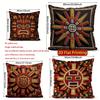 2D Aztec Sun God Print Throw Pillow Covers Pattern Cushion Cover Suitable For Sofa Bedroom Car Pillow Cover