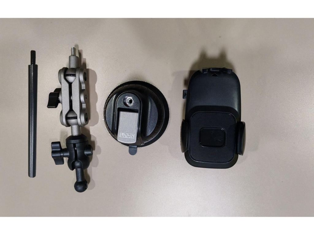 Car-Mounted Multi-Directional Phone Holder for Overhead and First-Person View Shooting with Suction Cup