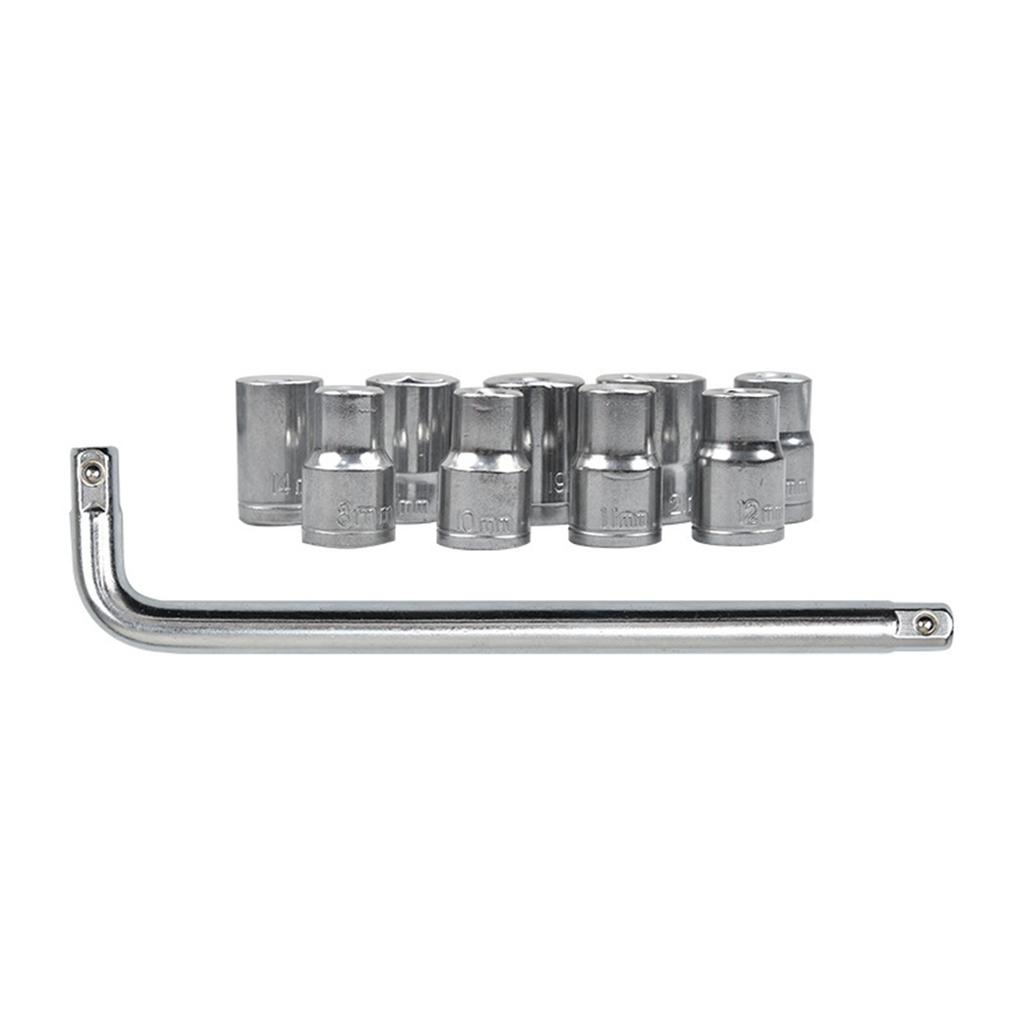 10Pcs 12 Wrench Socket Set 821mm Auto Repair Mechanical Tool Kit Mechanical Socket Tool