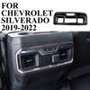 Carbon Fiber Style Rear Air Outlet Armrestbox Vent Trim for Chevrolet Silverado