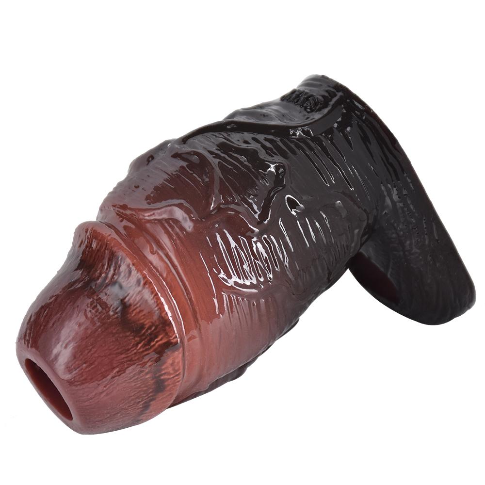 Realistic Silicone Penis Sleeve Extender Condom Cock Enlarger Strap On Adult Dildo Sex Toy