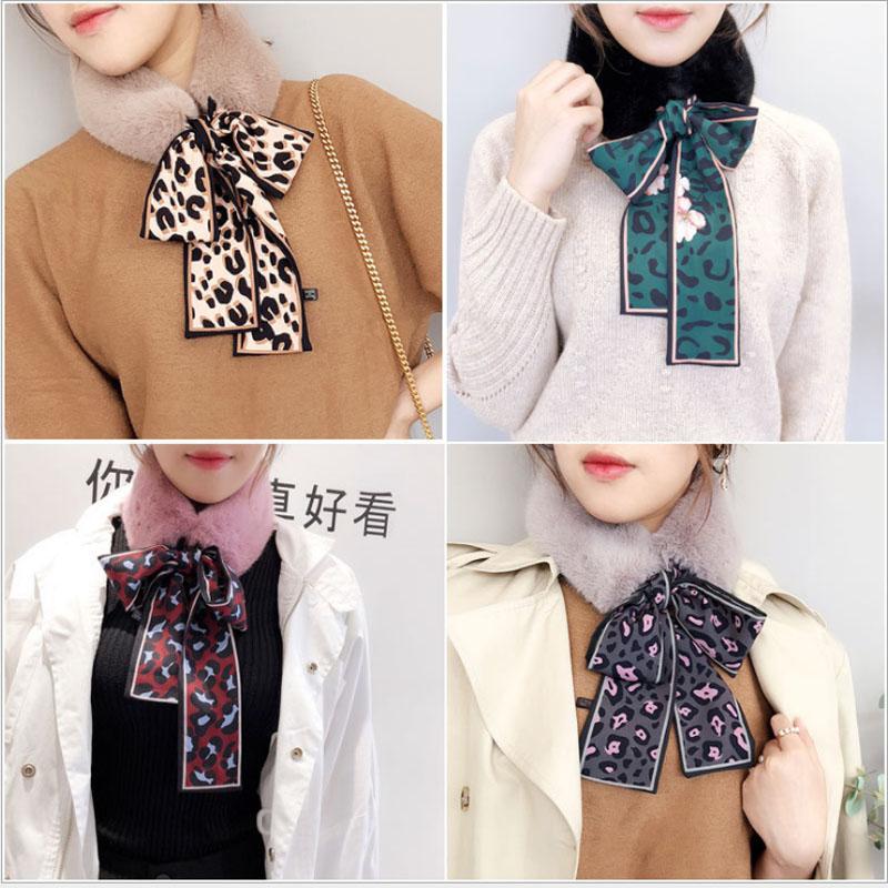 Women Fake Collar Tie Winter Faux Fur Woman False Collar Girls Detachable Fur Collar Ribbon Warm Scarfs for Ladies Neckerchiefs