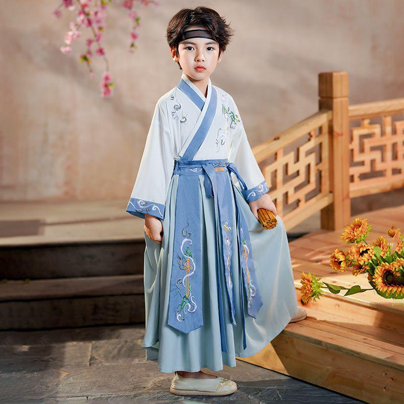 Chinese Style Ancient Tang Suit Hanfu for Boys - Traditional Performance and School Costume