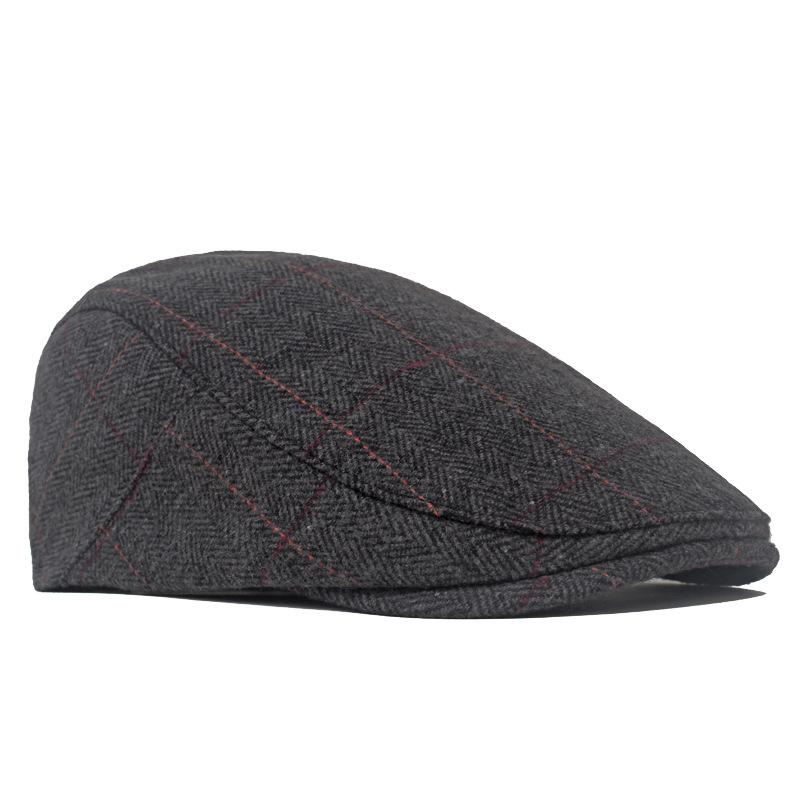 Autumn Winter Beret Men's Warm Cap British Style Forward Cap Herringbone Colorful Newsboy Cap Driver Ivy Hat