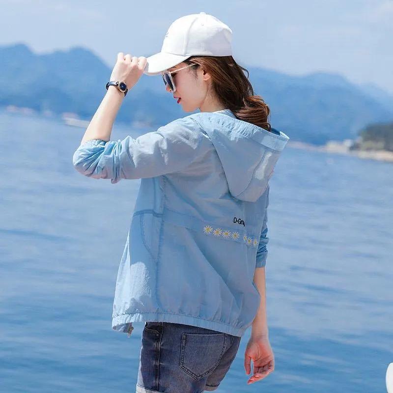 Little Daisy Sun Protection Clothing Women's Anti-ultraviolet Long-sleeved Summer Breathable Hooded Thin Jacket Sun Protection Clothing Women