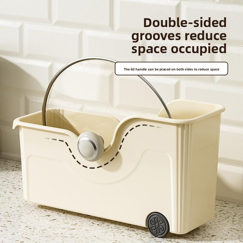 Kitchen Storage Box with Wheels, Storage Basket, Extended Cabinet Storage Box for Kitchen Seasonings and Sundries, Kitchenware Storage Box