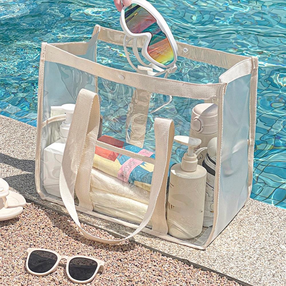 Large Capacity Swimming Storage Bag Waterproof Beach Handbag Simple Transparent Makeup Bag  Fitness