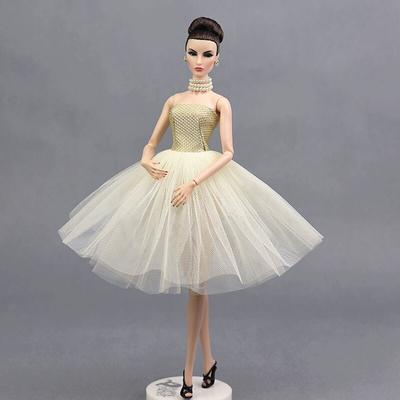 Beżowa sukienka baletowa na ubrania dla lalki Barbie Jednoczęściowe sukienki wieczorowe Vestido Ubrania dla lalek Barbie Akcesoria dla lalki 1/6