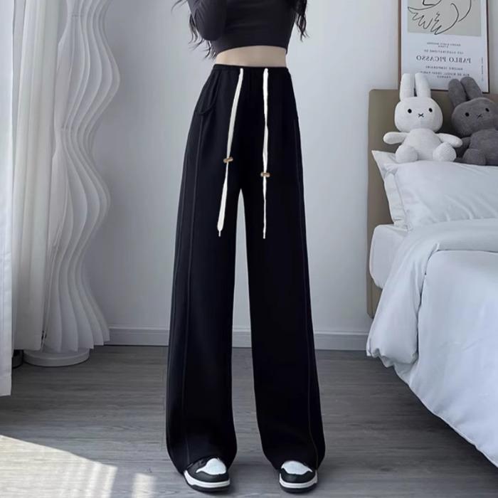 

Banana Maternity Wide-Leg Pants: Comfortable Spring/Summer Style with Belly-Friendly Fit for 2026 L (100-115 lbs) чёрный