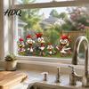 Durable Home Window Stickers Cartoon Rooster Static Glass Sticker Funny Roosters Clings PVC Removable Decorative Farmhouse Film Decal Waterproof