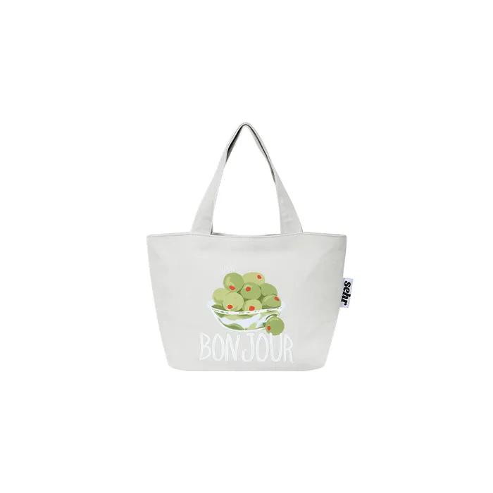 Olive Cotton Boat Bag (Light Grey)