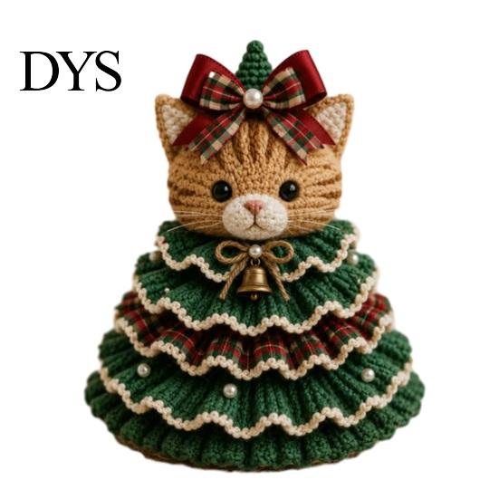 DIY Yarn Knitting Projects Animal Christmas Tree Crochet Kit, Highland Cow Cute Handmade Gift Idea for Family Dachshund Cat Crafting Kit Beginners,