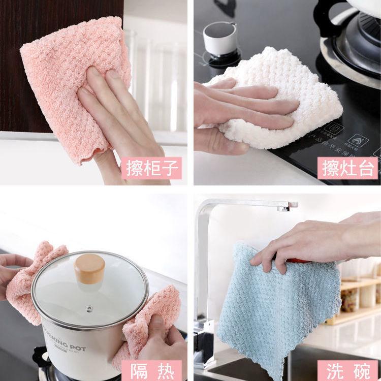 Pineapple Plaid, Kitchen Non-oil Dishcloth, Strong Water Absorption, Cleaning Cloth, Not Easy To Lose Hair, Easy To Clean Square Towel