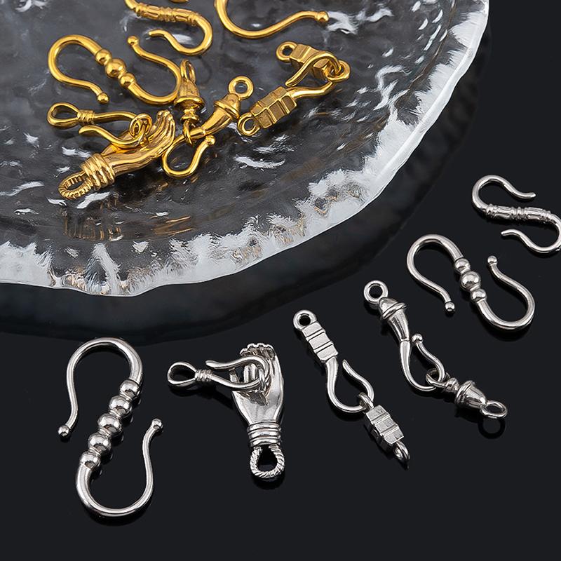 Stainless Steel Hand-Shape Toggle Connectors Diy Jewelry Making Bracelet Clasps Bulk Accessories