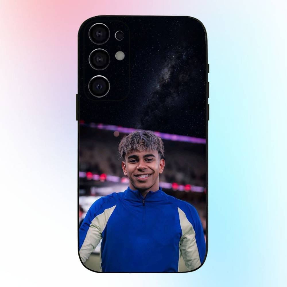 Funda para Teléfono Deportiva L-Lamine Y-Yamal Linda Para Samsung S25,S24,S21,S22,S23,S30,Ultra,S20,Plus,Fe,Lite,Note,10,9,5G Cubierta Negra