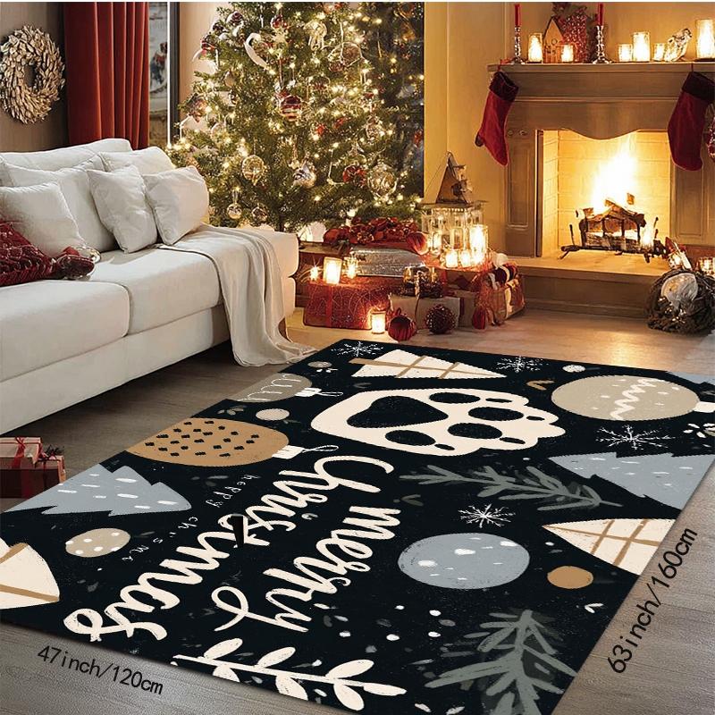 1pc Doormates Dark Cute Paw Christmas Decorative Mat, Machine Washable, Suitable for Indoor Decoration, Entryway, Garden and Liv