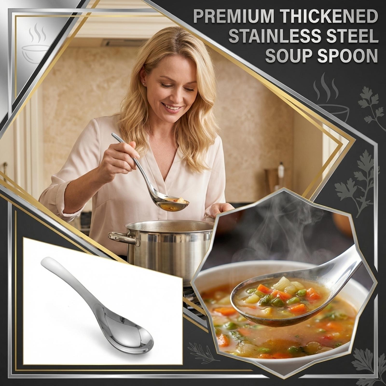 Stainless steel household thick soup spoon