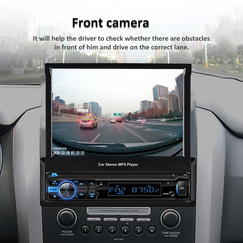 1 Din Autoradio Stereo 7" HD Automatisch versenkbarer Touchscreen Monitor MP5 SD FM USB-Player Audio Bluetooth