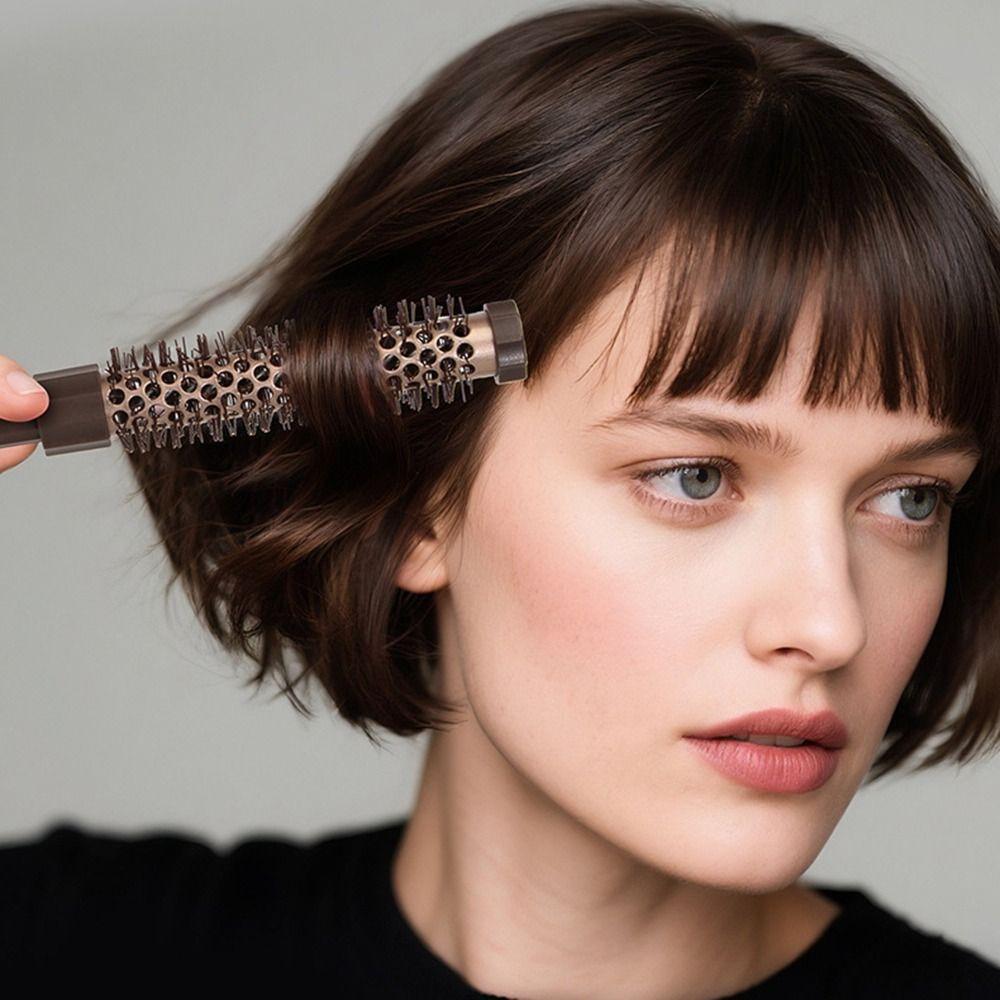 3Pcs Temperature Resistance Barrel Hair Curling Brush Aluminum Tube Round Hair Brush  Home Use