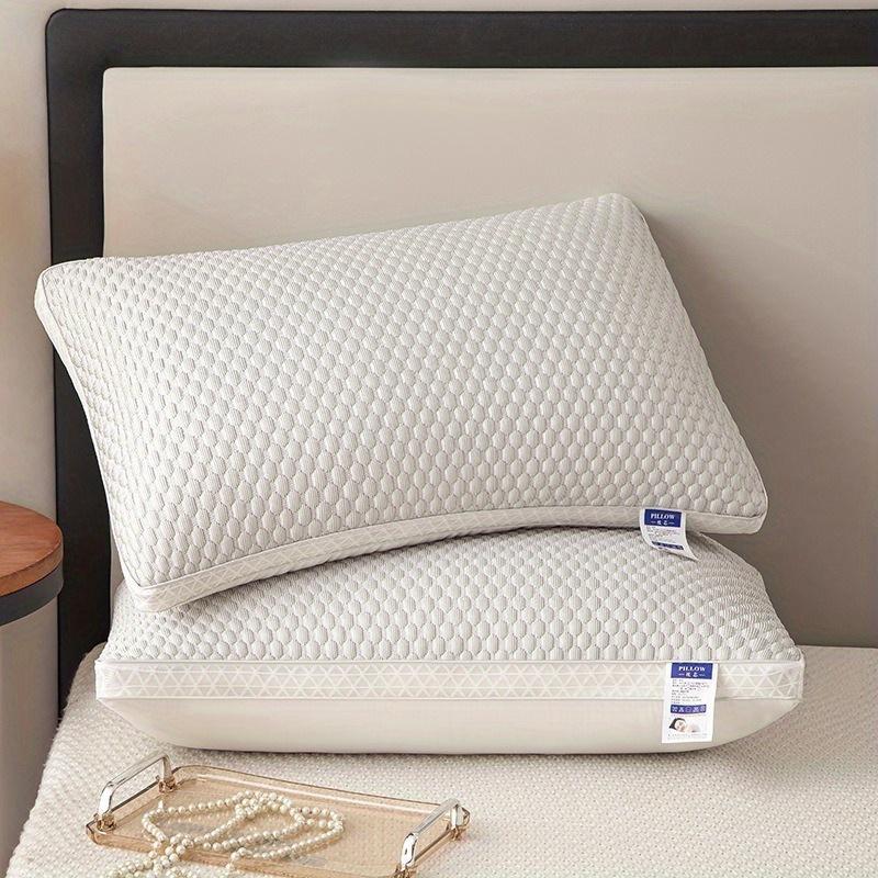 2-pieces Cool Ice Silk Pellet Pillow Supports Neck and Spine for Relaxing Sleep, Sleep Massage Pillow Core, Moisture Absorbing Bedding Pillow