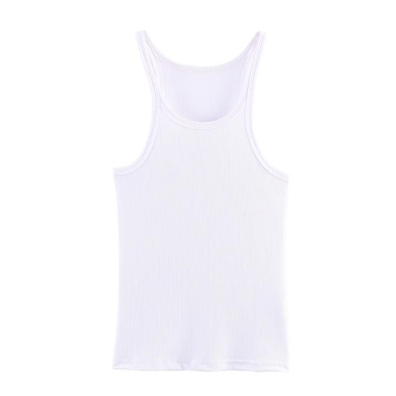 2026 Spring European & American Women s Ribbed Tank Top - New Style Small белый