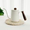 304 Stainless Steel Hand Brewed Coffee Pot Solid Wood Handle 600ml Capacity Gooseneck Spout Kettle Long Spout Thin Mouth