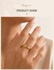 Trendy Chevron Herringbone Ring for Women Men, 18K Gold Plated Stainless Steel Stackable Band, Waterproof Tarnish Free