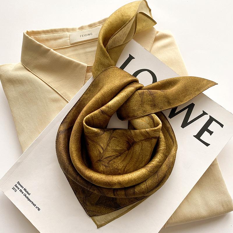 1116 literary spring and autumn new fashion foreign temperament silk square scarf women's silk scarf professional scarf mulberry silk scarf