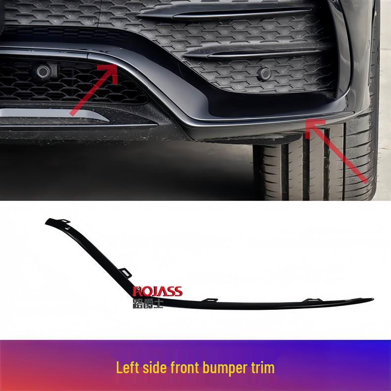 Mercedes GLE Blackened AMG Front Bumper Trim Strip (GLE350/GLE53/GLE450) Electroplated W167 Bright Lip