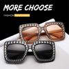 Retro V400 Crystal Sun Glasses Eyewear Square Sunglasses Oversized Sunglasses
