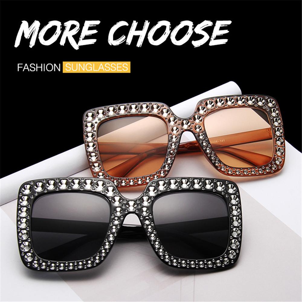 Retro V400 Crystal Sun Glasses Eyewear Square Sunglasses Oversized Sunglasses