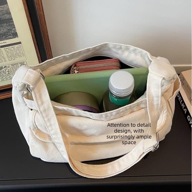 Gewaschene Canvas-Umhängetasche Damen-Achseltasche