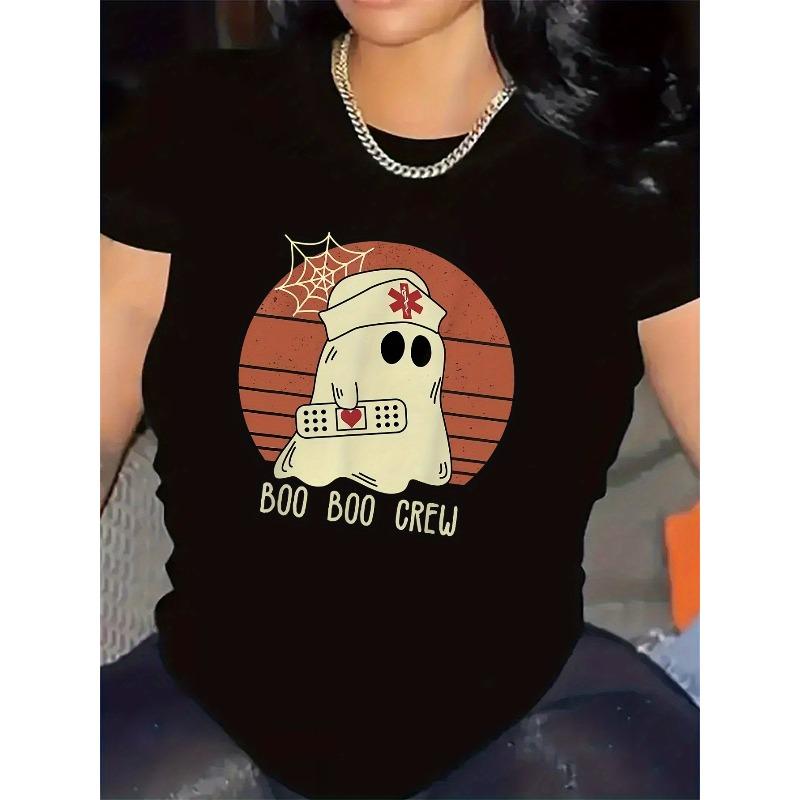 

Polyester Short Sleeve T-Shirt for Halloween Party, Durable and Comfortable, Featuring Design, Ideal for Indoor Gatherings, Festive Wear, Soft Fabric, S чёрный