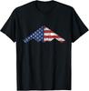 NEW! B-2 Bomber Stealth Aircraft Schematic American Flag B2 T-Shirt / Made In USA