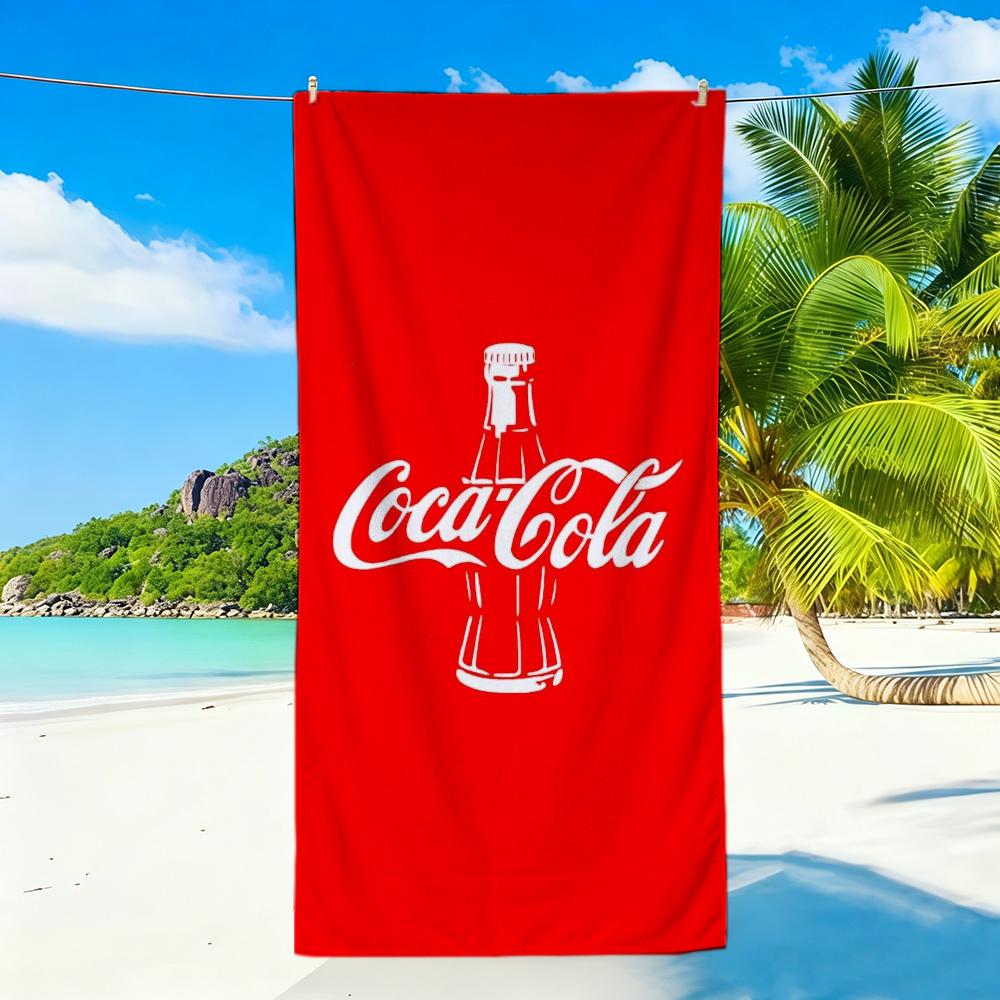 C-Coca C-Cola Fashion Logo Towel Sports Quick Dry Travel Camping Sandproof Soft Light Large Beach Towel