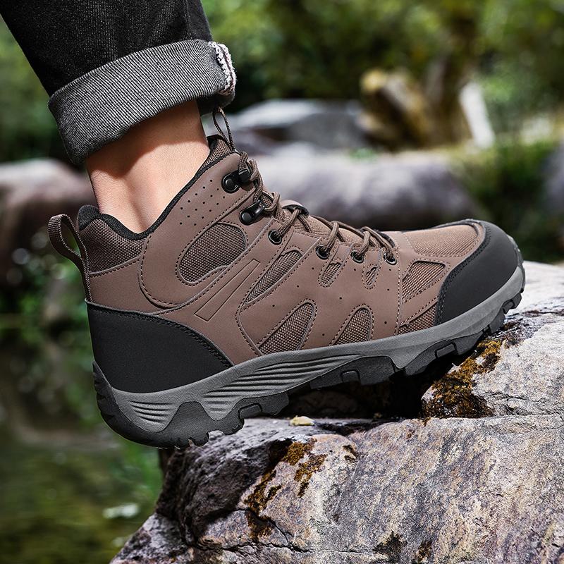 High-top Men's Hiking Shoes Plus Size 39-48 Breathable Casual Trainers Anti-slip Outdoor Sneakers for Trekking Camping
