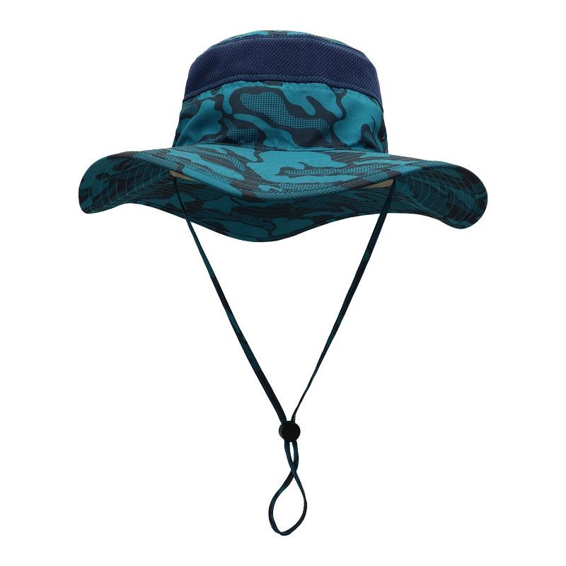 Tactical Round-brimmed Hat Outdoor Camping Hiking Sun Protection Hat Jungle Camouflage Bucket Hat Big Brim Visor Hat Man