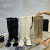 In the Spring and Autumn of 2025, the New Trouser Boots Are Hollowed Out and Breathable, Toe Mesh, Thick-soled Cool Boots, and Women's Tall and S