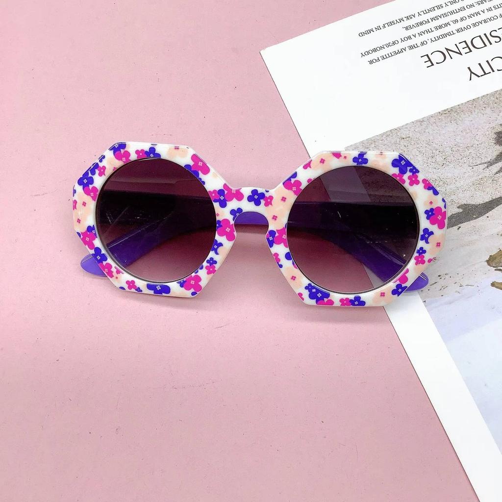 2026 UV400 protection trend Boys and girls Children's sunglasses New children's sunglasses Fashion wrapped flower