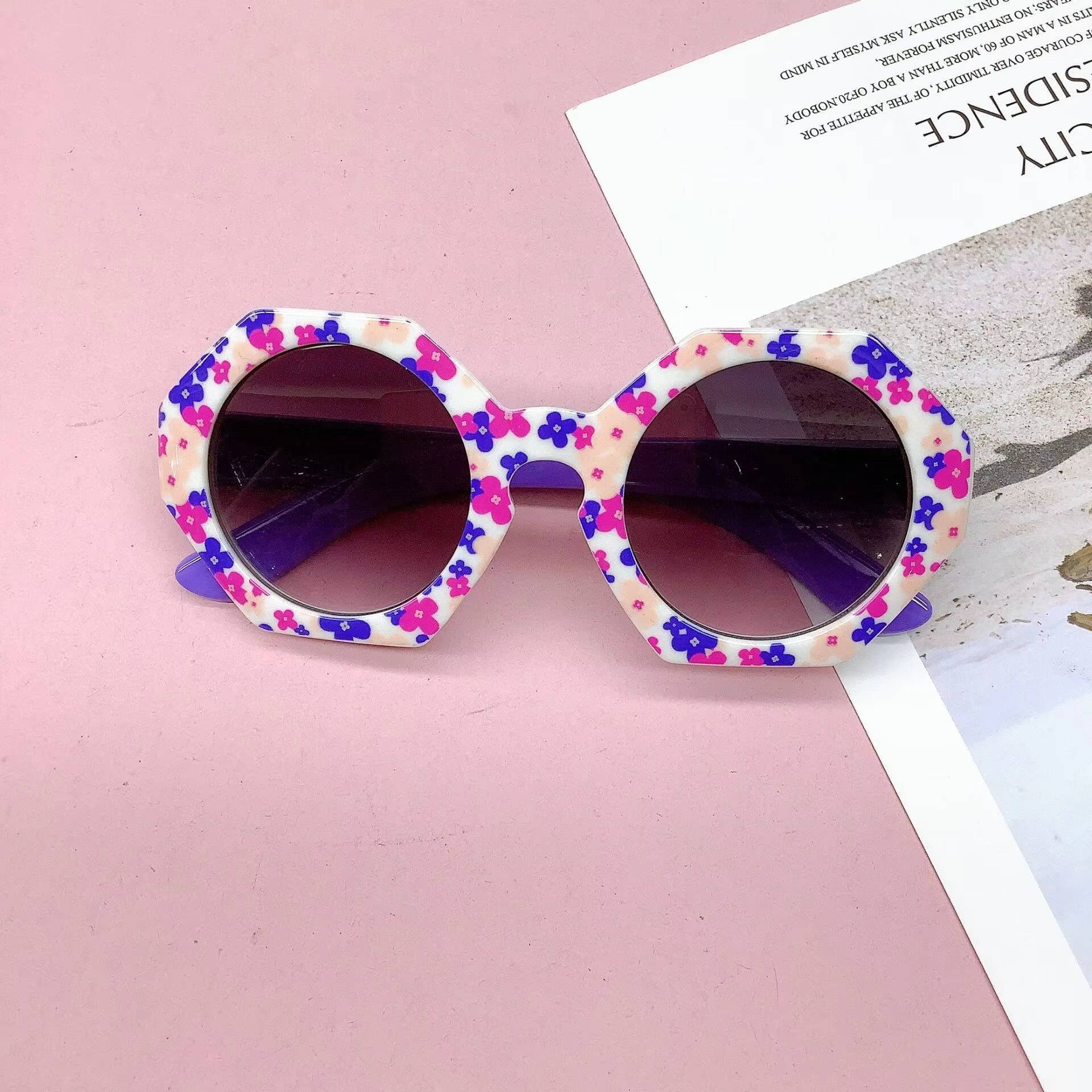 

2026 UV400 protection trend Boys and girls Children s sunglasses New children s sunglasses Fashion wrapped flower