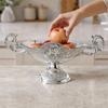 Fruit Bowl with Handles Embossed Pedestal Stylish for Dining Table