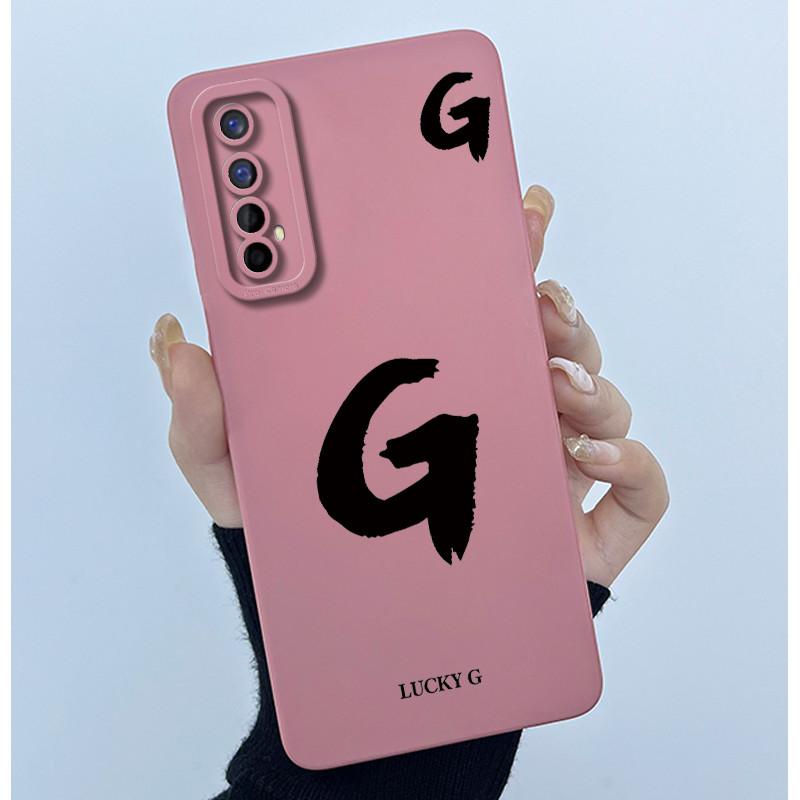 For Realme 7 RMX2155 7 Pro RMX2170 Casing Cover Lucky Initial Letter Soft Silicone Matte Phone Case for Realme7 RMX2151 shell