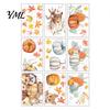 Removable Maple Leaf Decals 9 Sheets Fall Woodland Animals Window Clings, Autumn Pumpkin Autumnal Home Holiday Accents Squirrel Fox Rabbit Glass
