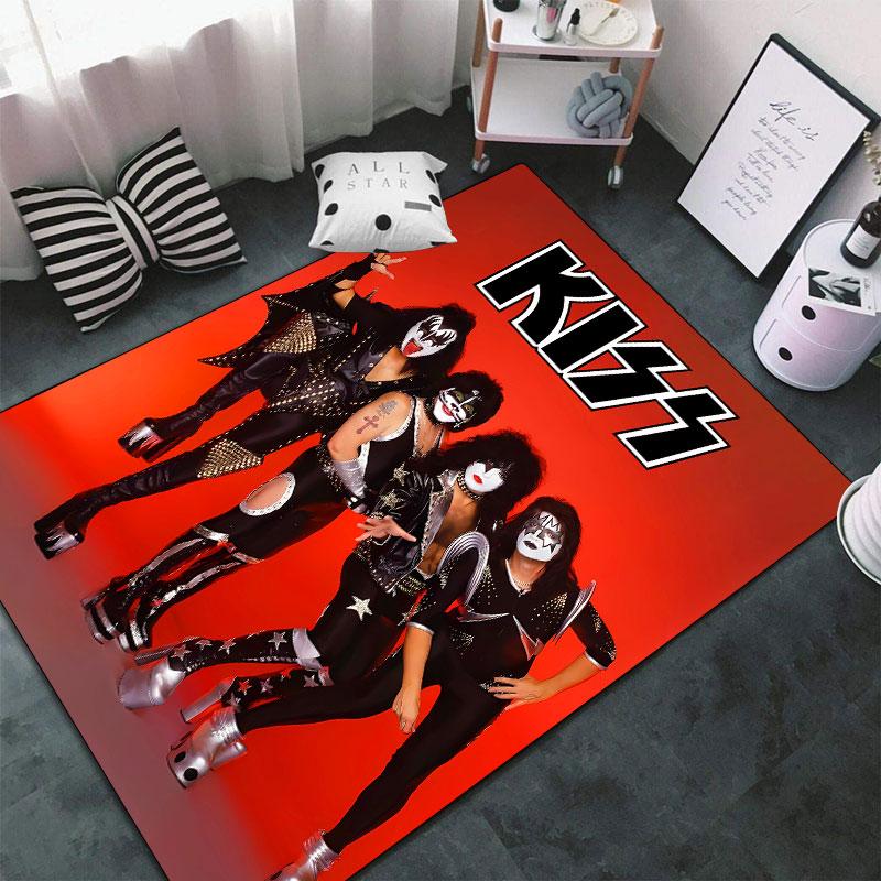 KISS rock band Carpets and Rug 3D Printing Carpet Floor Mat Living Room Bedroom Large Area Soft Carpet-JM001