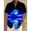 Nuova Camicia Stampata Hawaii Primavera/Estate Moda Tempo Libero Passeggiata in Strada Turista Spiaggia Apertura Totale Manica Corta con Bottoni