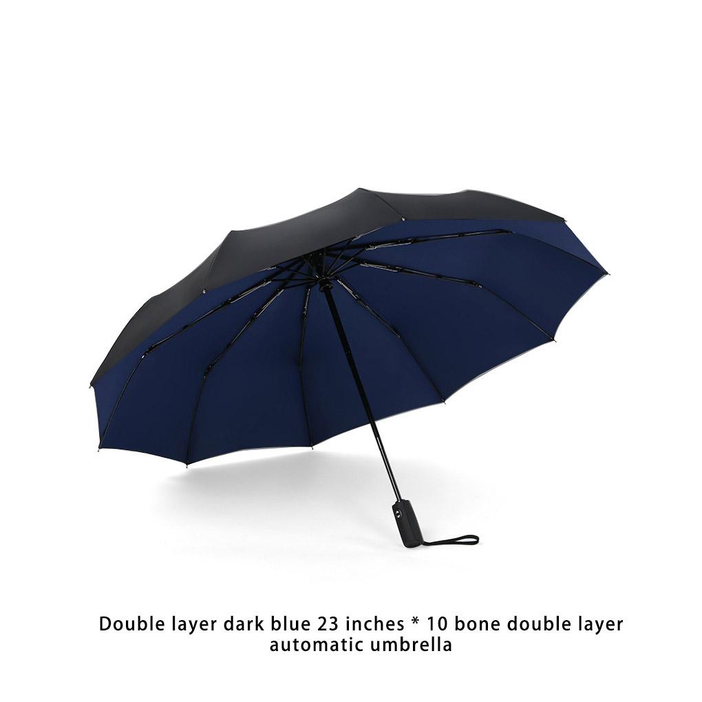 Double Layer Umbrella Folding Fully Automatic 10K Strong Luxury Male Sunshade Oversize Large Umbrellas Parasol
