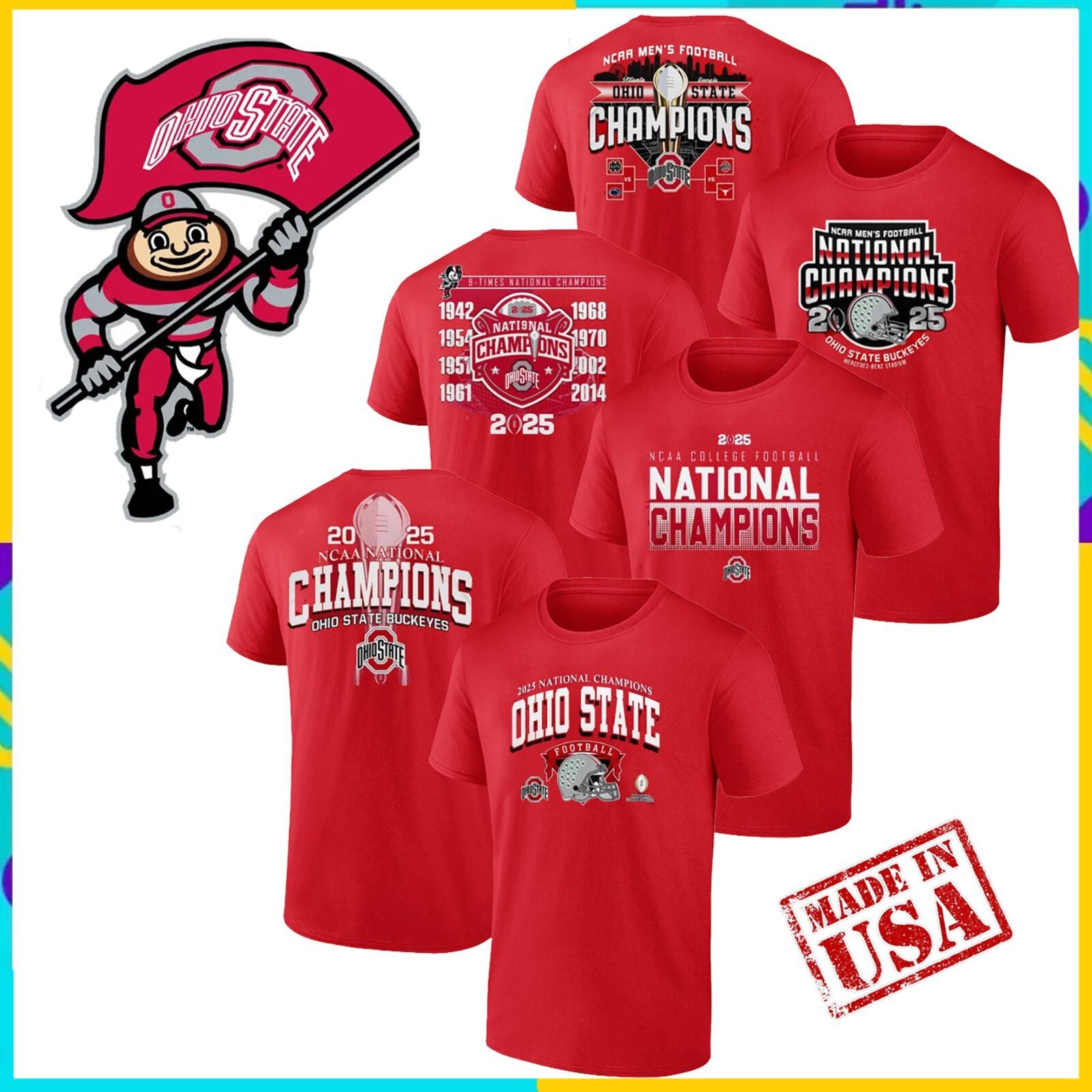NEW Ohio State Football 2026 T-Shirt National Champions For Fans Full Size S-4XL XXL