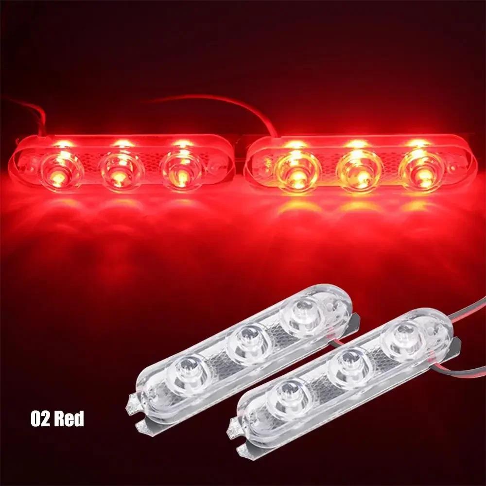 Police Lights 3 Led Strobe Lights Flasher Auto Flash Stroboscopes Strobe Light Emergency Safety Warning Light For Car Motorcycle