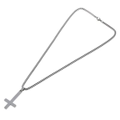 Elenxs NEW Stainless Steel Black Simple Cross Pendants Necklaces