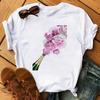 T-shirt a maniche corte da donna Primavera Estate Moda Tacchi Alti Stampa Bicchiere da Vino Grafica Tessuto in Poliestere Top Casual per Signore